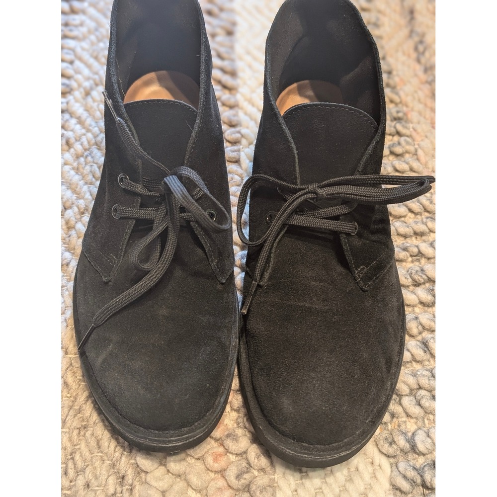 Clarks Mens Desert Boots Black Suede Chukka Lace Up Size 7.5 M